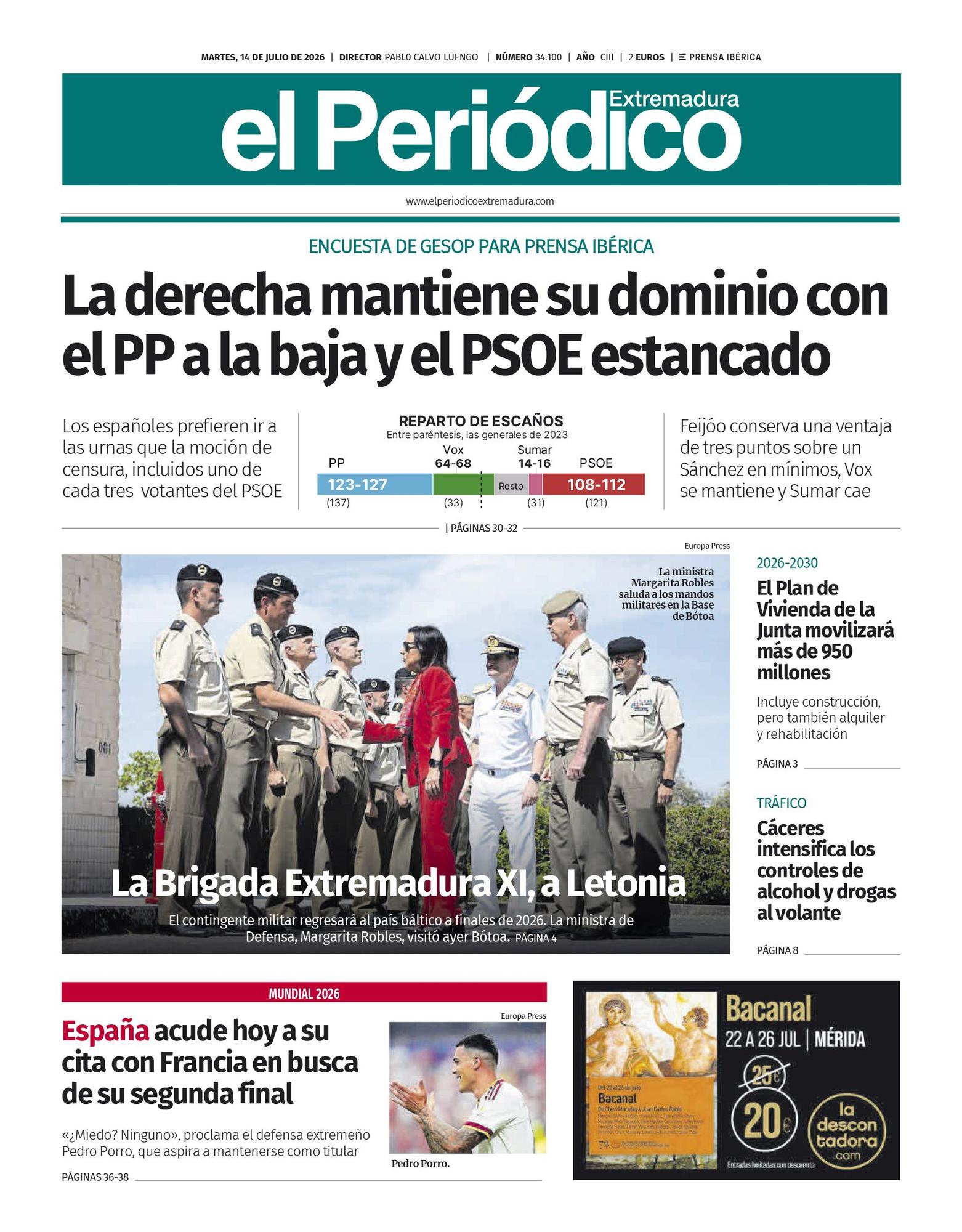 Consulta la portada correspondiente al día 14 de julio de 2026