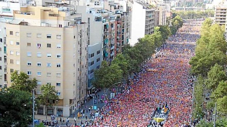 Un moment de la Via Lliure de la Diada a la Meridiana