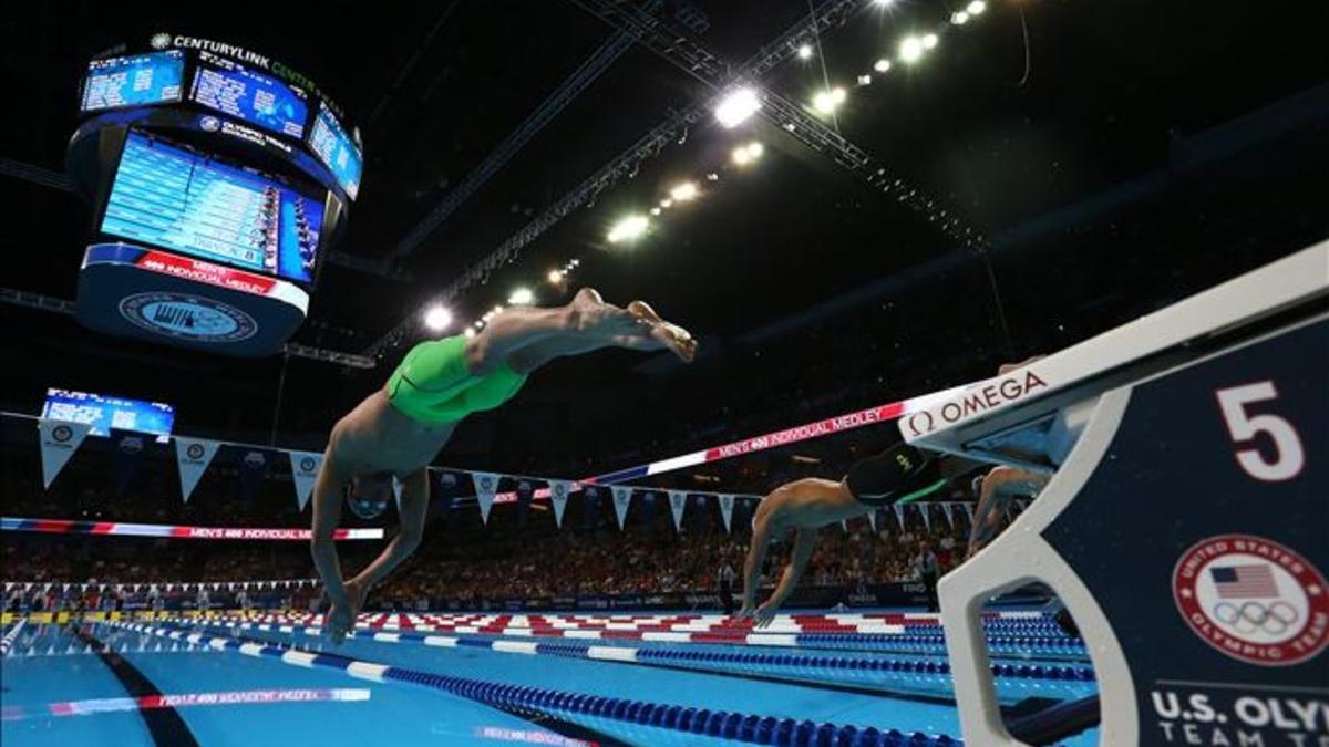 Lochte y  Kalisz, en la final de los trials de Omaha