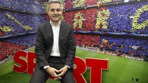 Víctor Font, candidato a la presidencia del FC Barcelona, visitó la redacción de Sport.