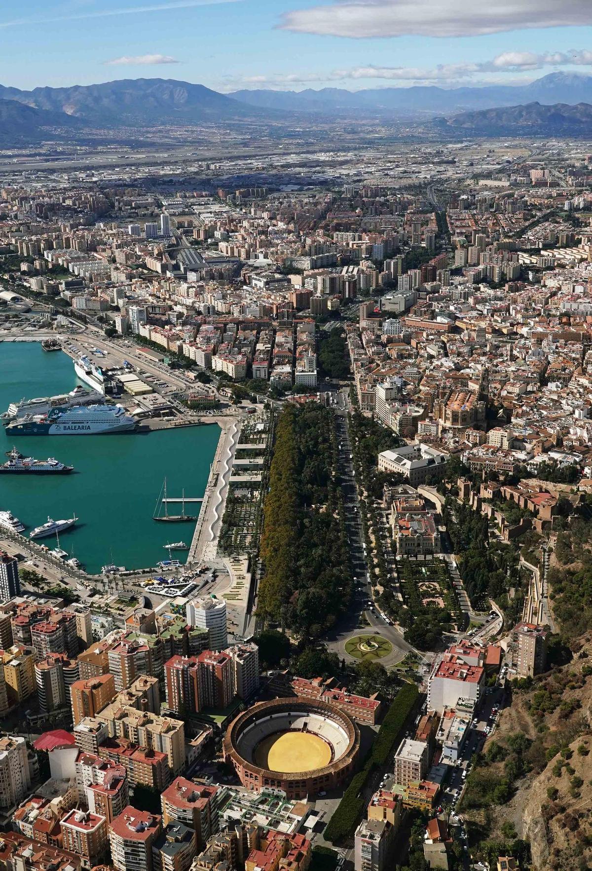 Imagen aérea de la ciudad de Málaga