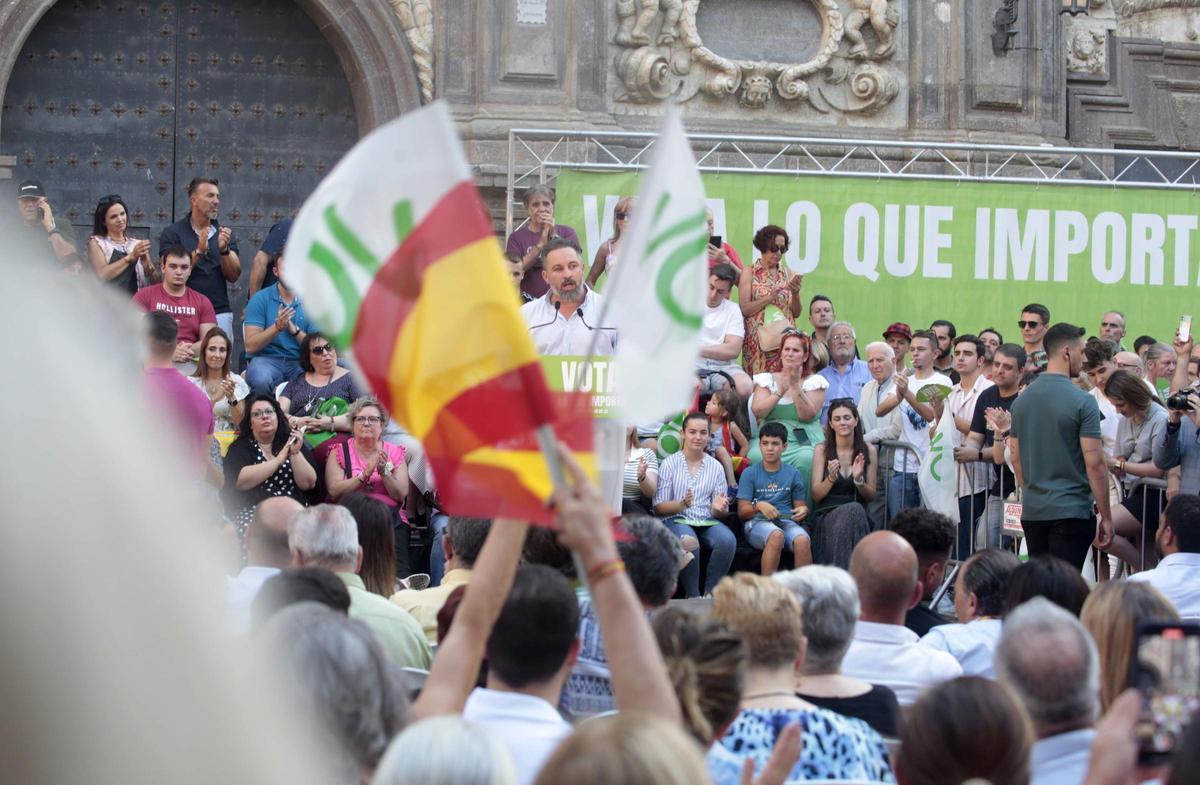 Abascal, este sábado en la plaza del Justicia de Zaragoza.