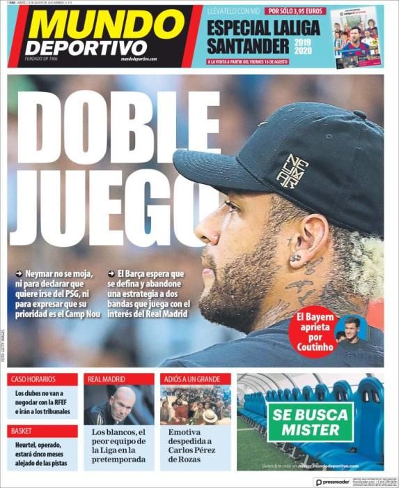 Rodrigo, Williams y Neymar en las portadas de la prensa deportiva