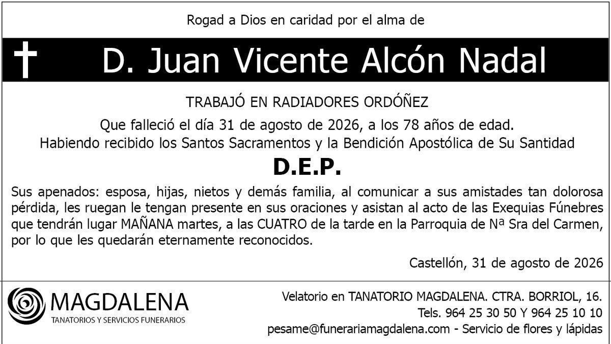 D. Juan Vicente Alcón Nadal