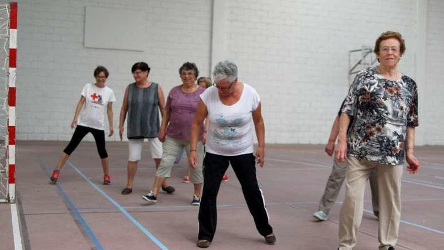 Sesión de gimnasia impartida ayer por el colectivo. // Bernabé/ Noelia Porta