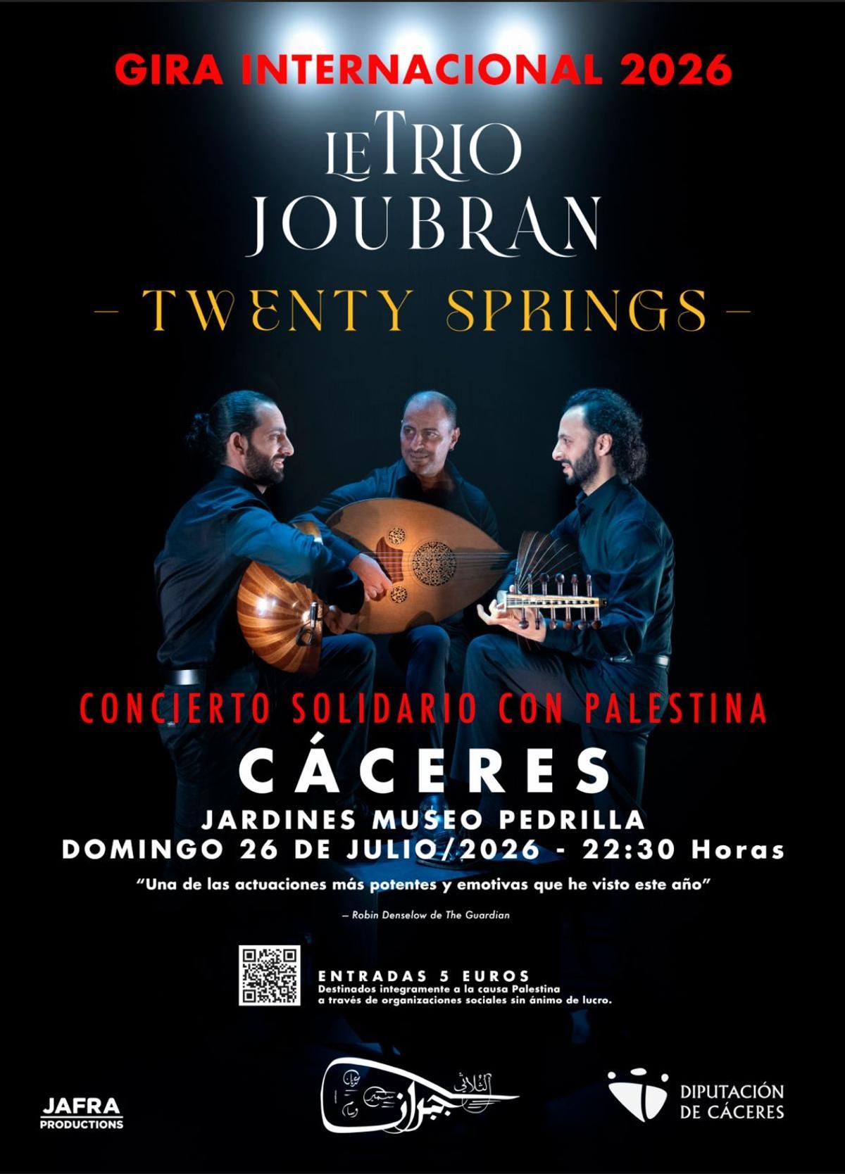 Cartel del concierto solidario con Palestina.