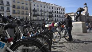 Bicicletas en la Puerta del Sol.