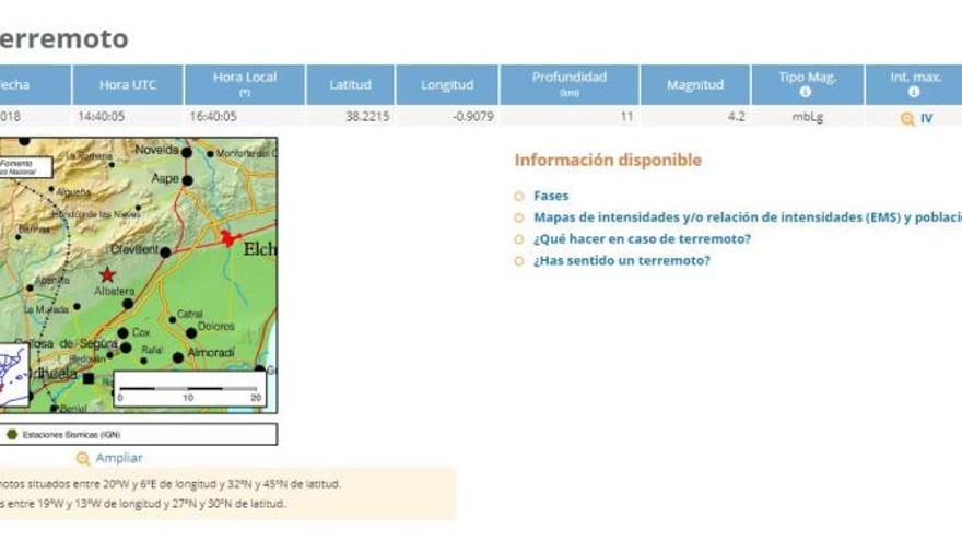 El Instituto Geográfico corrige por dos veces al alza el terremoto que ha notado media provincia