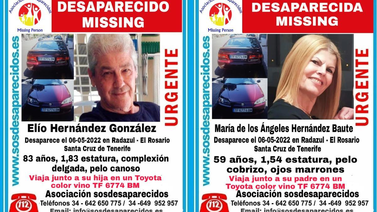 Padre e hija desaparecidos en Radazul, Tenerife.