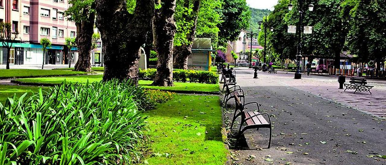 El parque Dolores Fernández Duro de La Felguera.