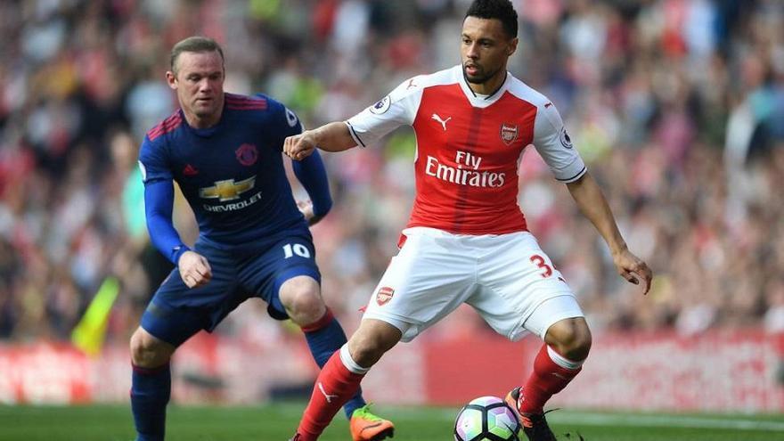 Coquelin, con la camiseta del Arsenal.