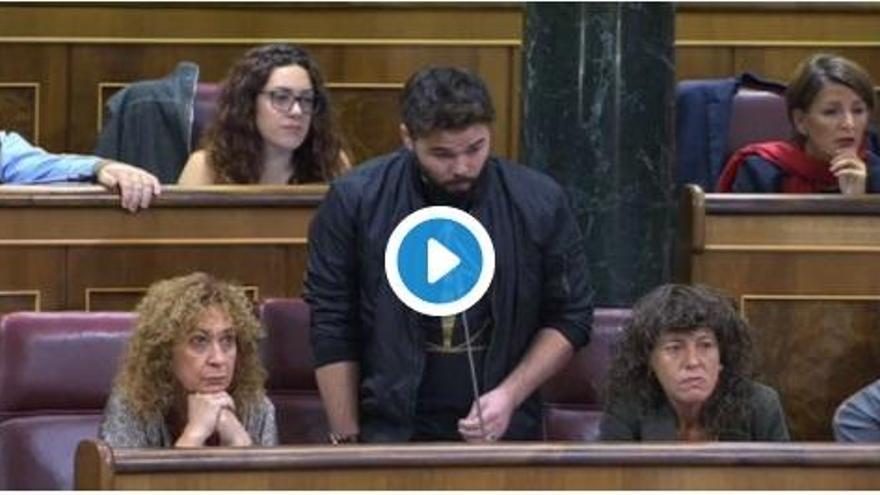 Rufián a Rajoy: &quot;Tregui les seves mans brutes de les institucions catalanes&quot;