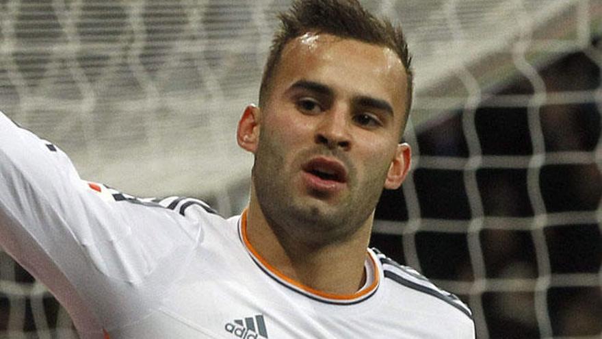 Jesé celebra un gol con el Real Madrid.