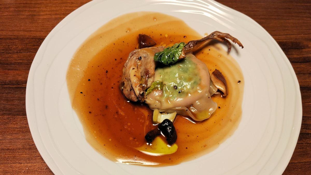La codorniz con su ravioli de Indómito.