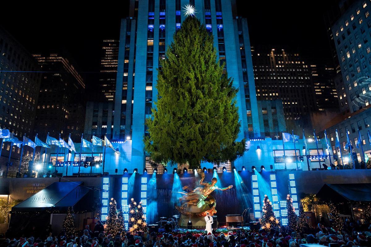 Iluminación del árbol de Navidad del Rockefeller Center en Nueva York