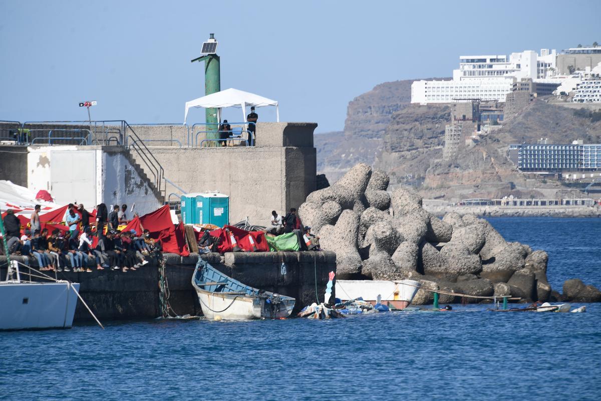 Vista general del muelle de Arguineguín.