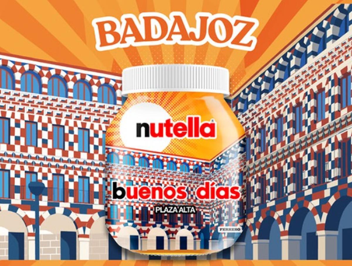 El nuevo tarro de Nutella decorado con la plaza Alta de Badajoz.