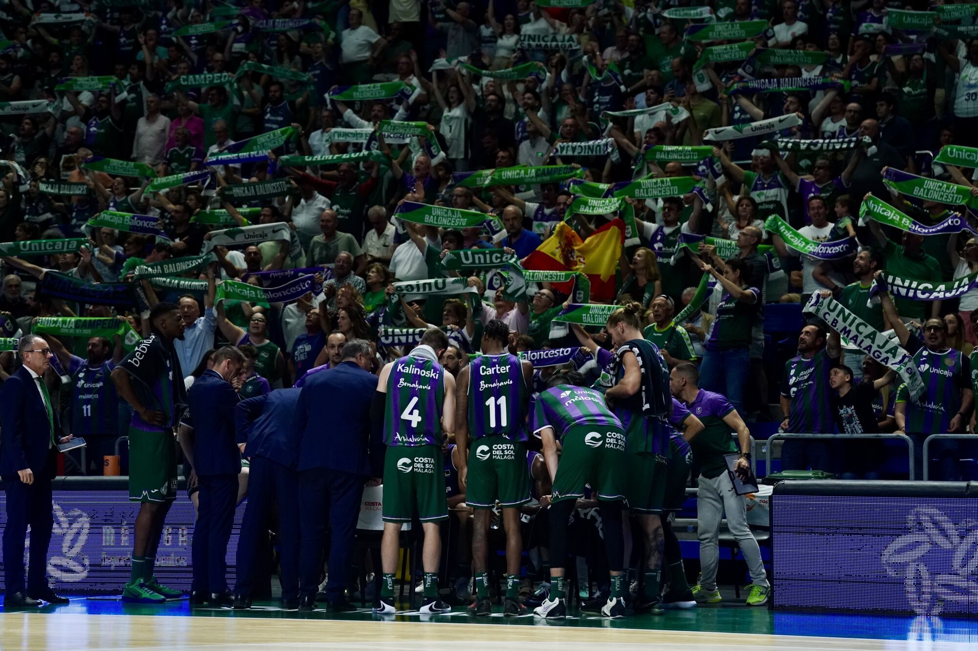 Cuartos de final de la Liga Endesa entre el Unicaja y el Barça