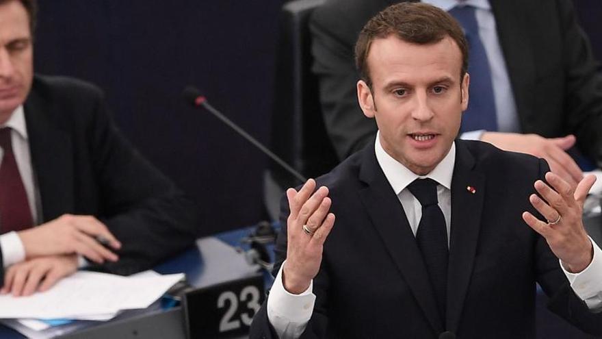 Macron, ante la Eurocámara.