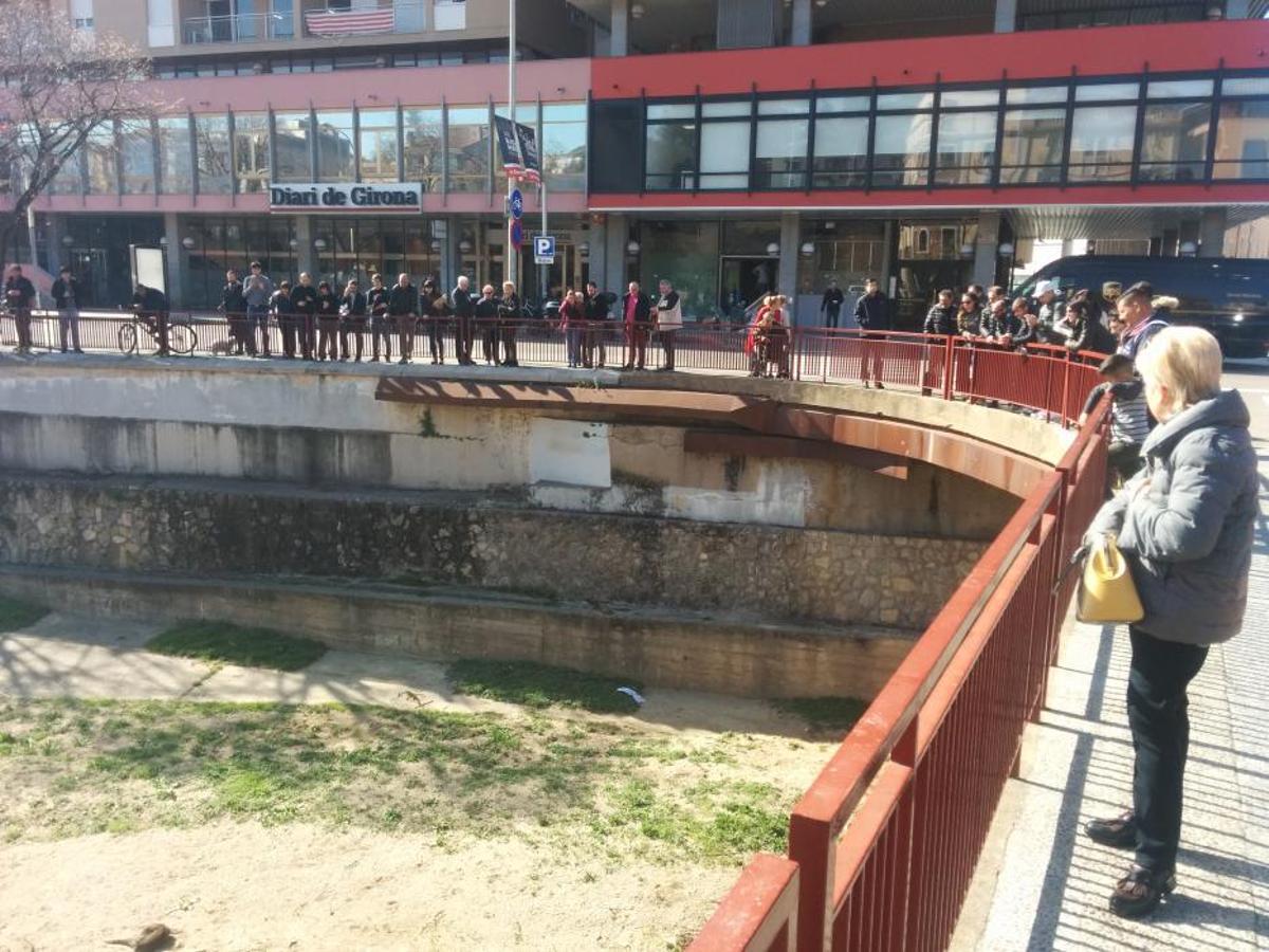 Una llúdriga a la Plaça Catalunya de Girona