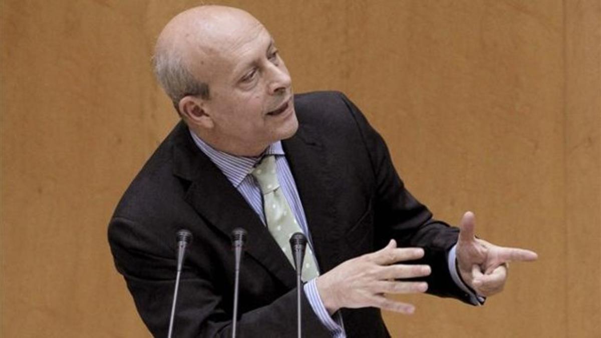 El ministro José Ignacio Wert, en el Senado, el 12 de septiembre del 2012