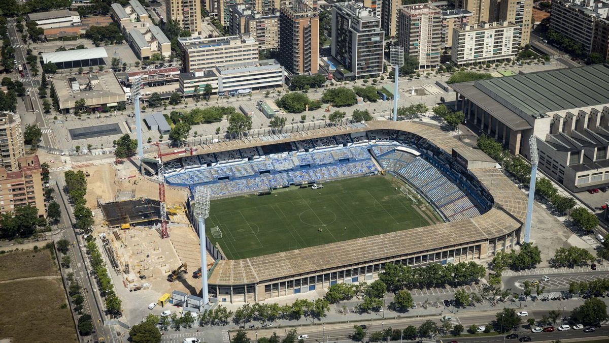 Vista aérea de La Romareda a mediados de junio de 2025