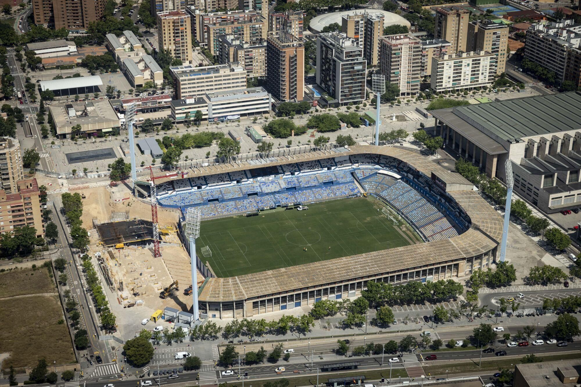 Vista aérea de La Romareda a mediados de junio de 2025