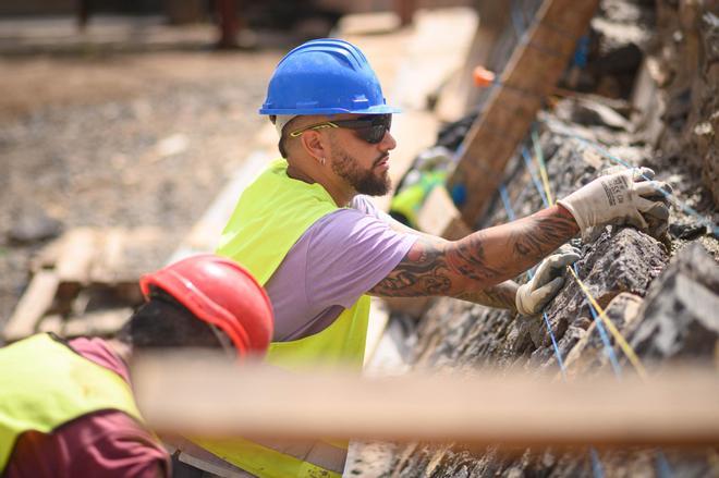 Visita a las obras del nuevo polideportivo de María Jiménez