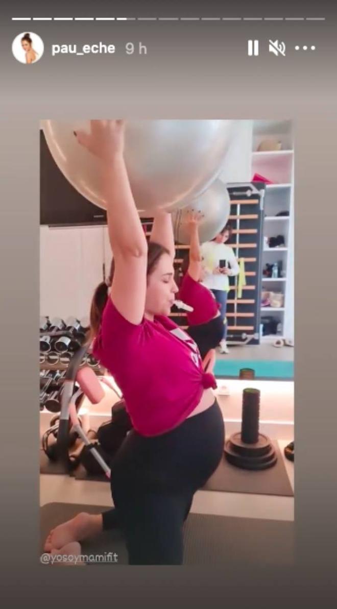 Paula Echevarría practicando ejercicio en el embarazo