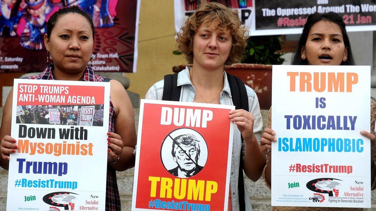 Protest against Trump in India