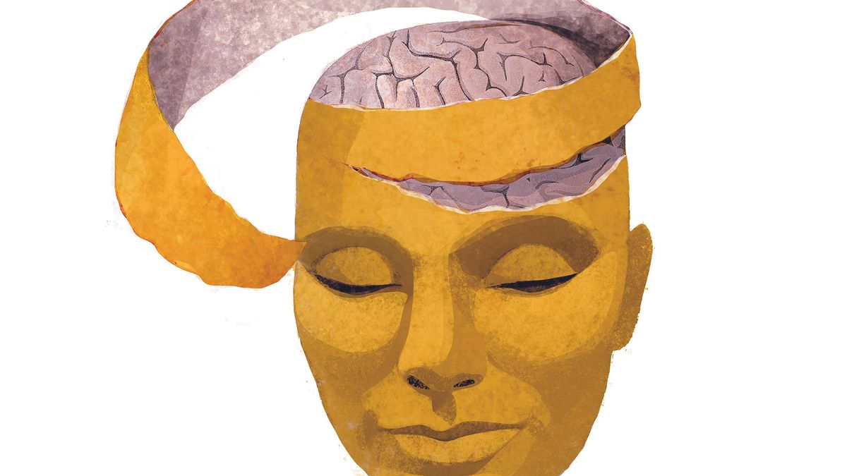 ILUSTRACION. ROSTRO. CEREBRO.