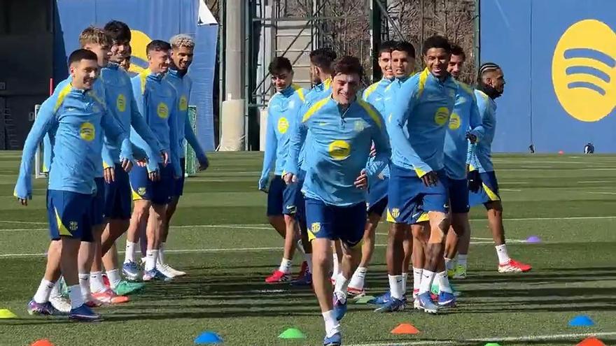 Gavi ha participado en una parte de la sesión con el grupo.