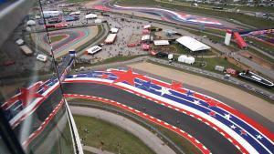 AUSTIN (United States), 29/03/2025.- Moto2 teams enter turn 17 during Free practice 2 of the Motorcycling Grand Prix of the Americas in Austin, Texas, USA, 28 March, 2025. (Motociclismo) EFE/EPA/DUSTIN SAFRANEK. gp eeuu 2025. circuito de las americas