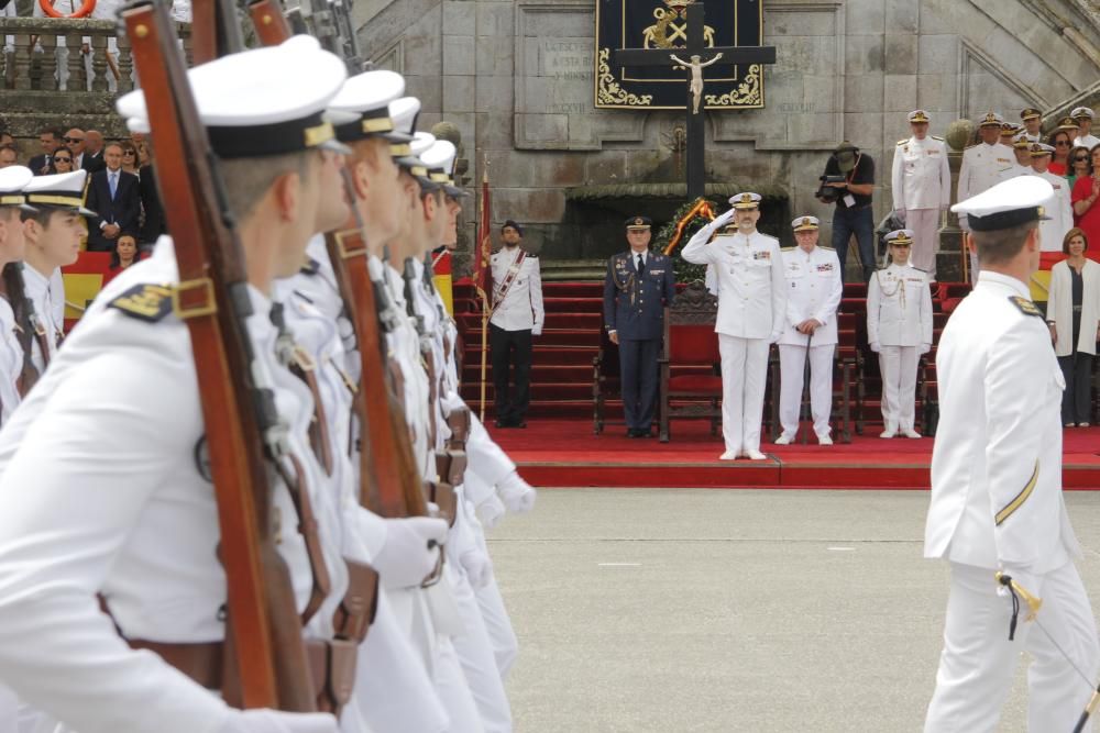 Felipe VI y el Rey Emérito, en Marín