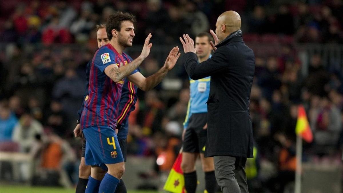 Guardiola y Cesc solo coincidieron un año en el Barcelona