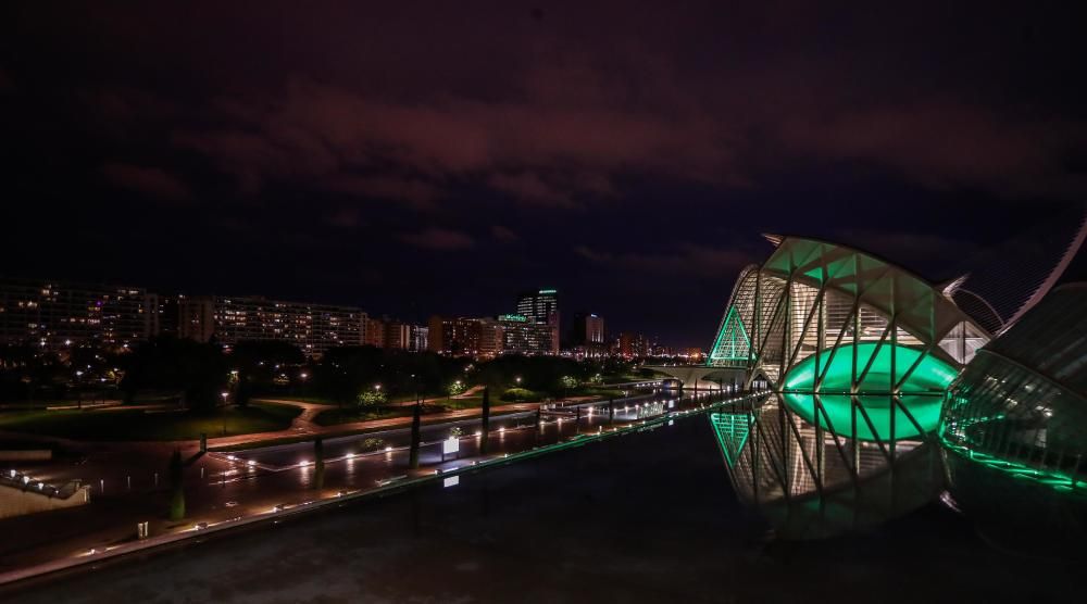 Las Artes y las Ciencias se iluminan de verde