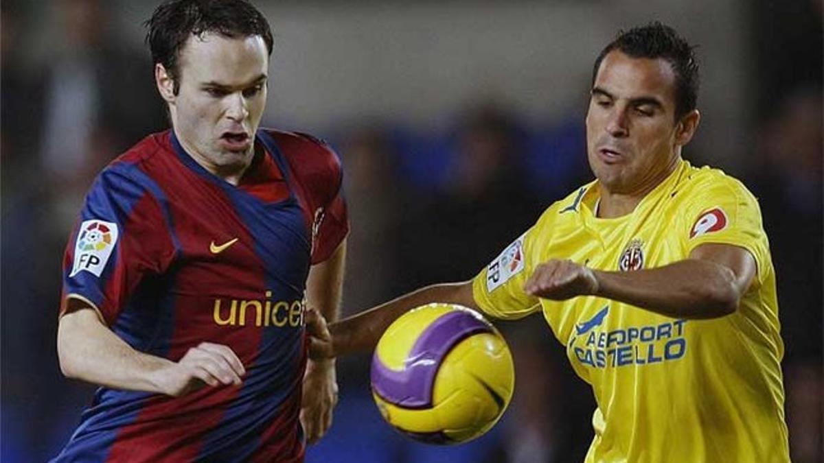 Iniesta, en la temorada 2007-2008