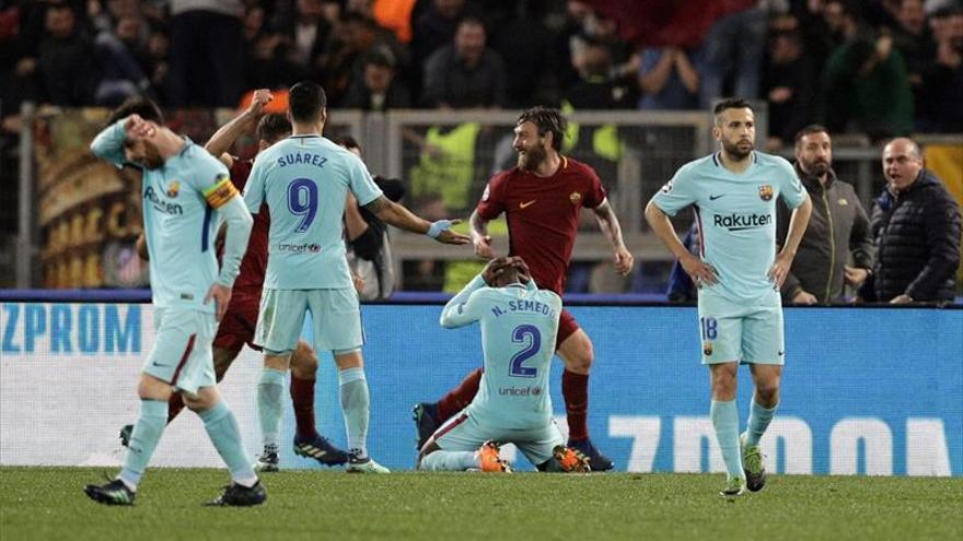 El Barça naufraga en Roma