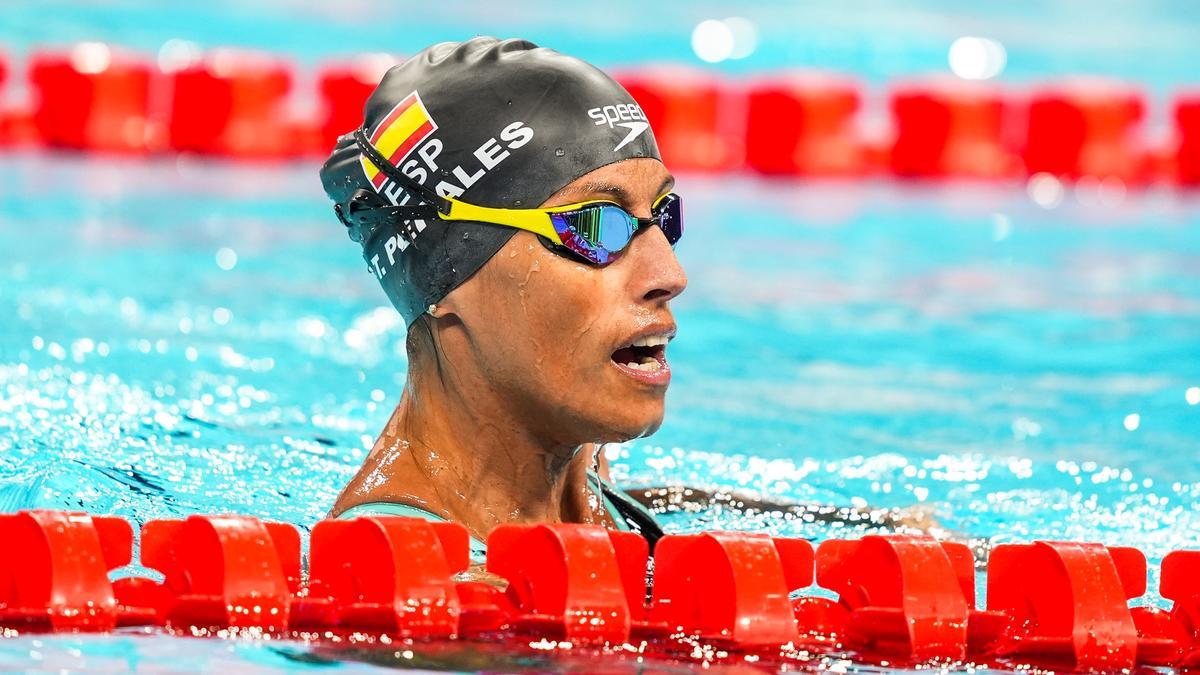 Teresa Perales, en la clasificación de los 100 metros estilo libre