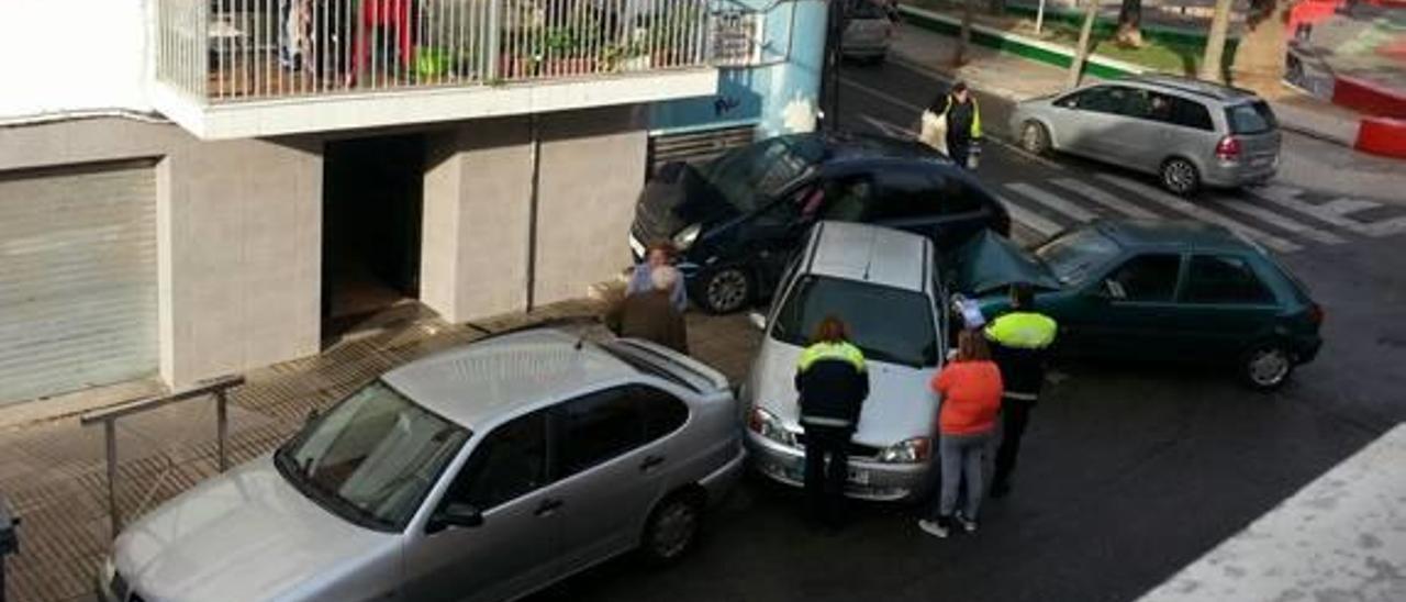 Cinco accidentes en una hora