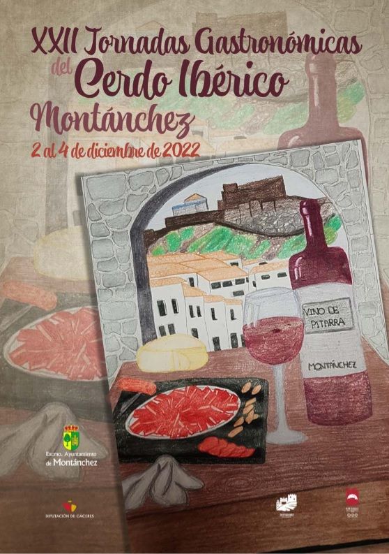 Cartel de las XXII Jornadas Gastronómicas del Cerdo Ibérico de Montáchez