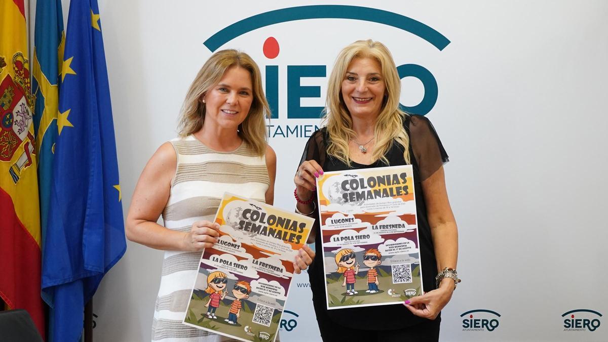 Eva Iglesias y Aurora Cienfuegos, este viernes, en el Ayuntamiento de Siero.