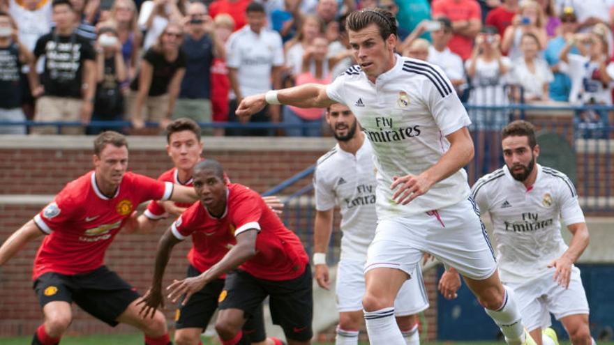 Bale durante el partido contra el Manchester United.