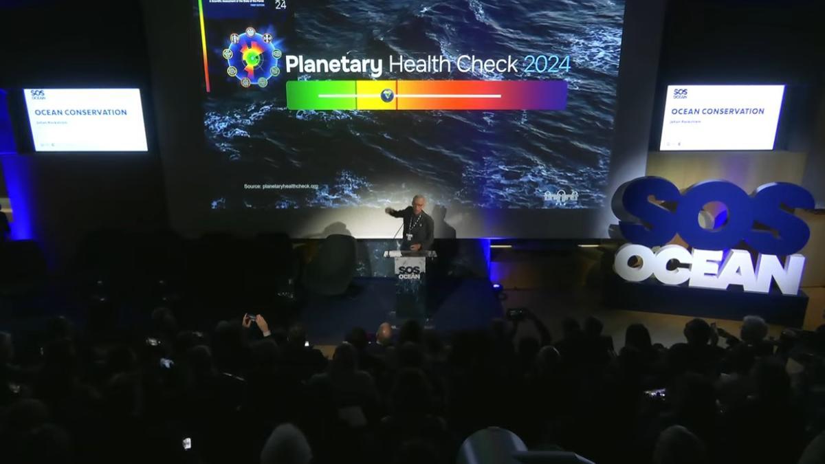 Johan Rockström, director of the Postdam Institute for Climate Impact Research, en el acto Ocean SOS, este lunes en París.
