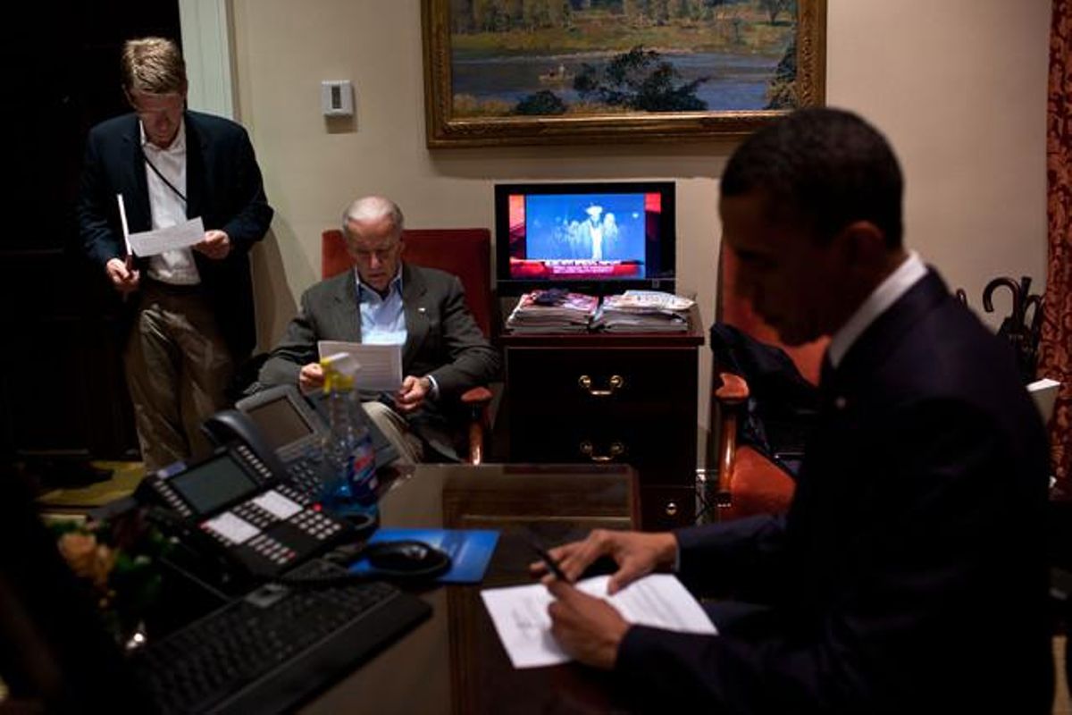El president Obama, preparat per a la compareixença en què va anunciar la mort de Bin Laden després de l’operació especial dels EUA el maig del 2011.