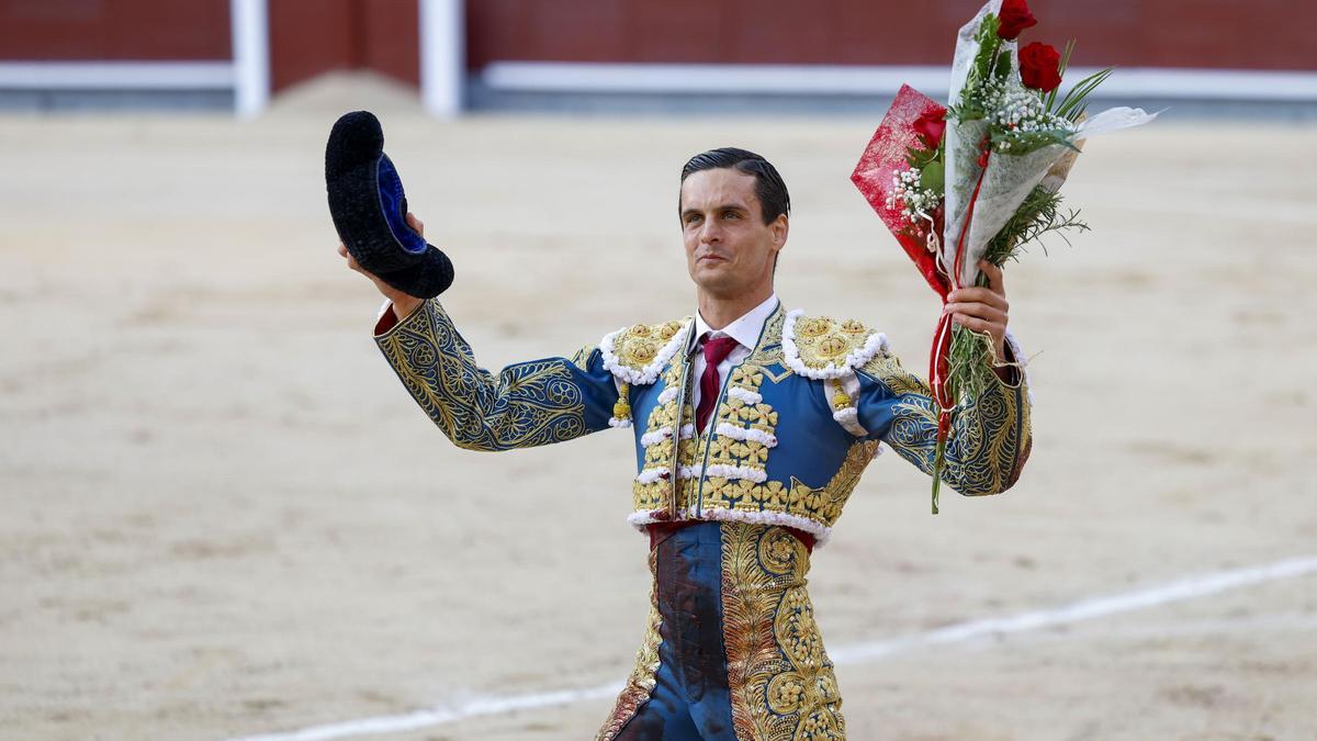 El diestro David Galván, en la undécima corrida de la Feria de San Isidro, este miércoles.