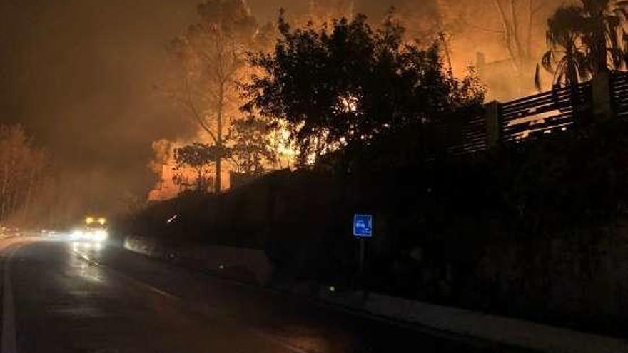 El incendio en el municipio de Llutxent, Valencia.