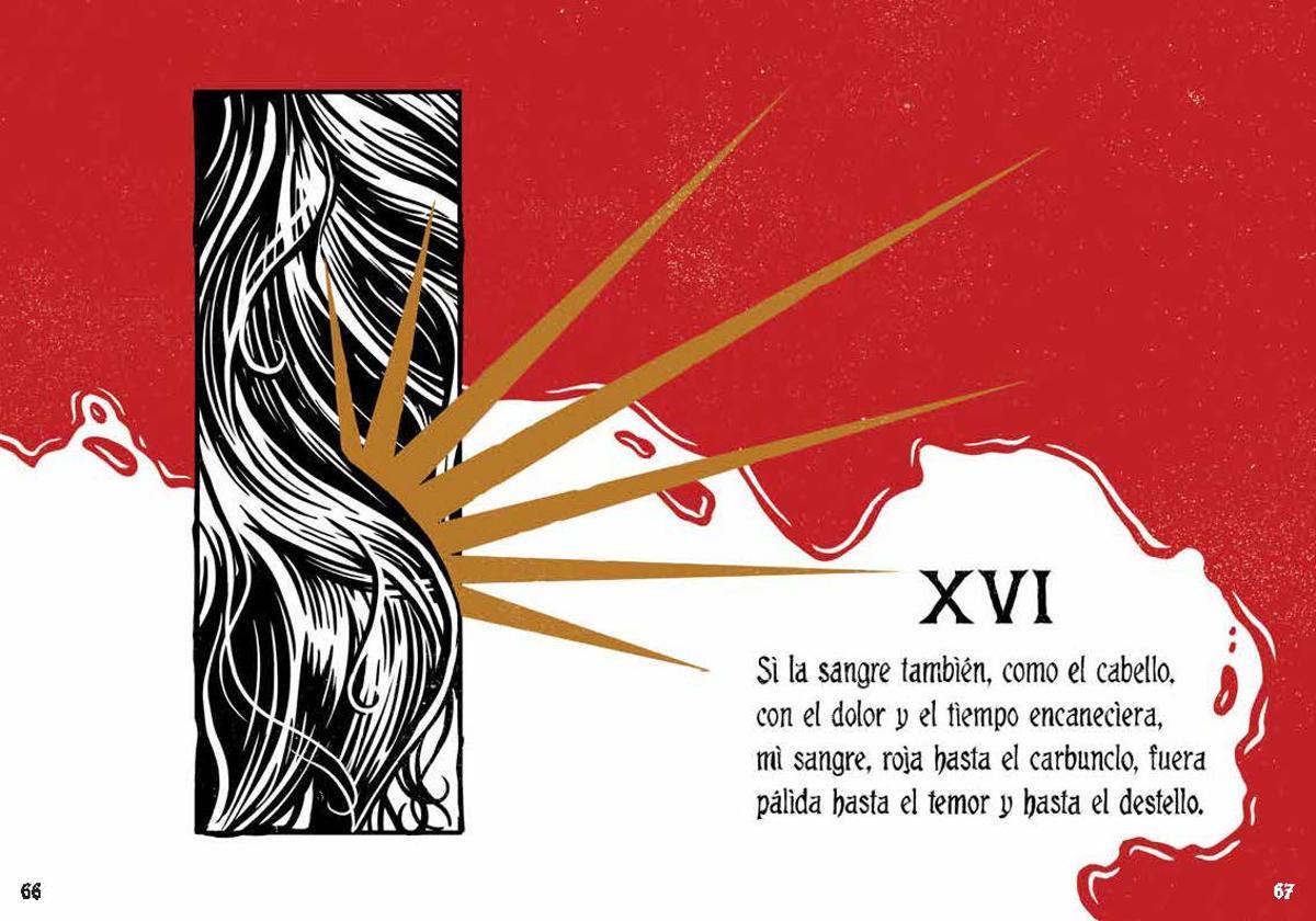 Arranque del decimosexto poema de "El rayo que no cesa"