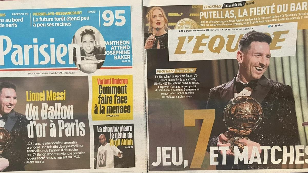 La prensa francesa el día después de la gala del Balón de Oro