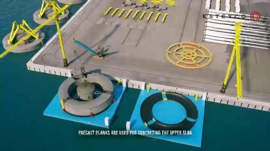 Presentación del prototipo de aerogenerador flotante que se está construyendo en el Puerto de Las Palmas